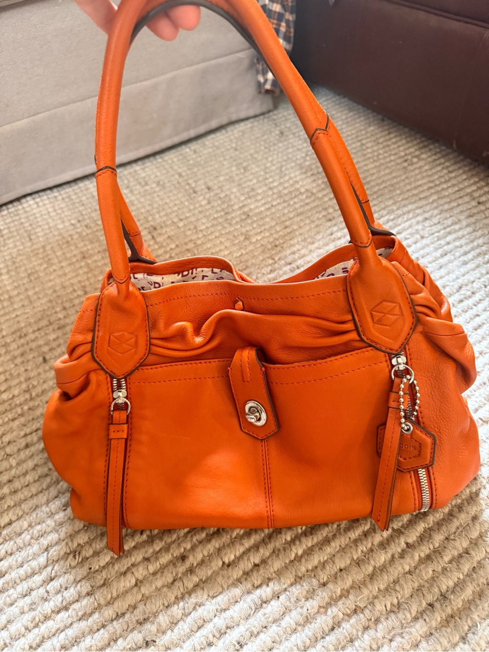 Lodis Orange Leather Shoulder
Bag